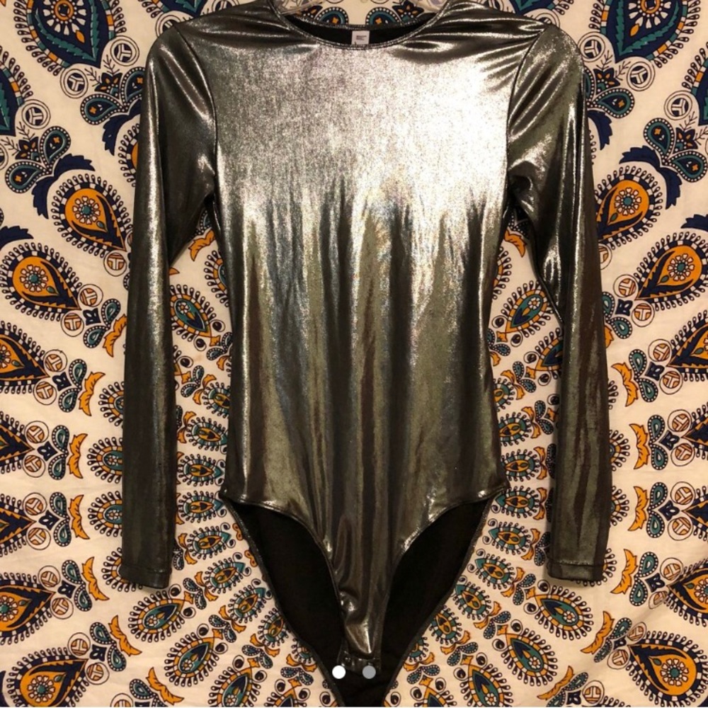 Metallic sliver American Apparel Jumpsuit
